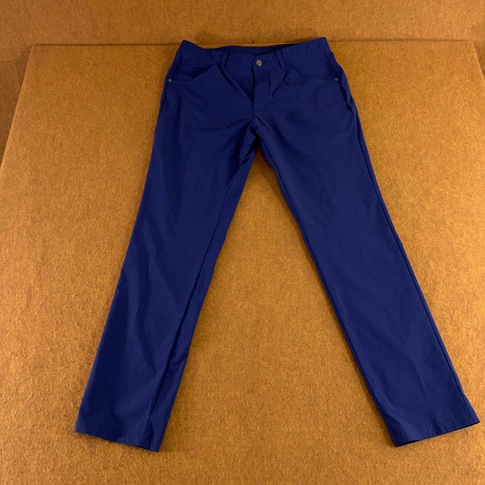 Adidas Mens Size 32 x 32 Blue Stretch Nylon Adicross Five-Pocket Golf Pants